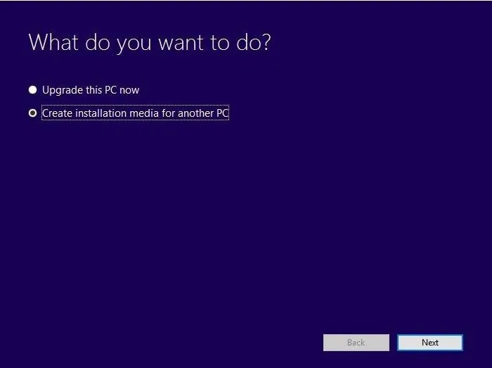 1. Media Creation Tool - Create Windows 10 bootable disk