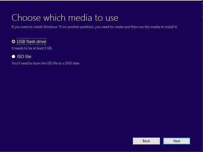 3. Media Creation Tool - Create Windows 10 bootable disk