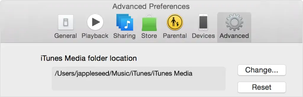 iTunes Library Location