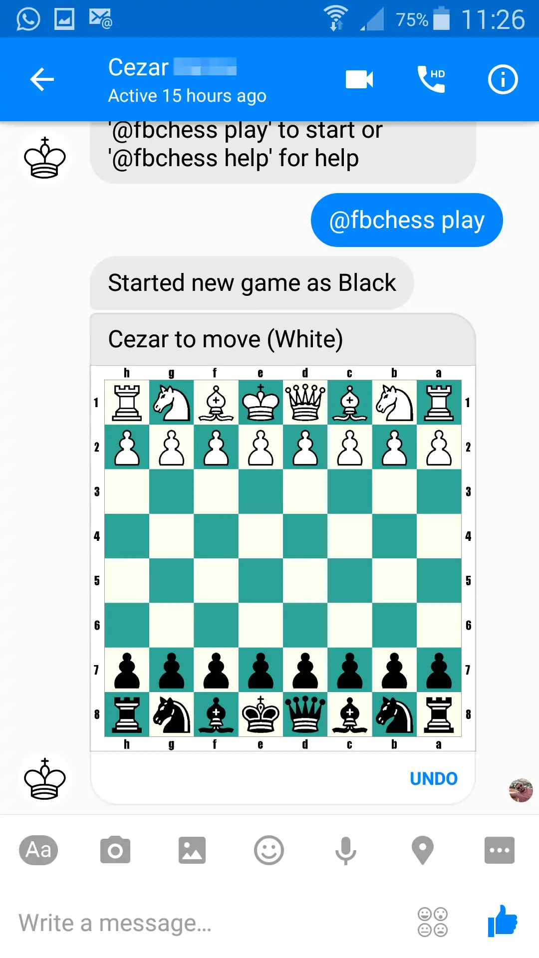 21 - Facebook Messenger Chess