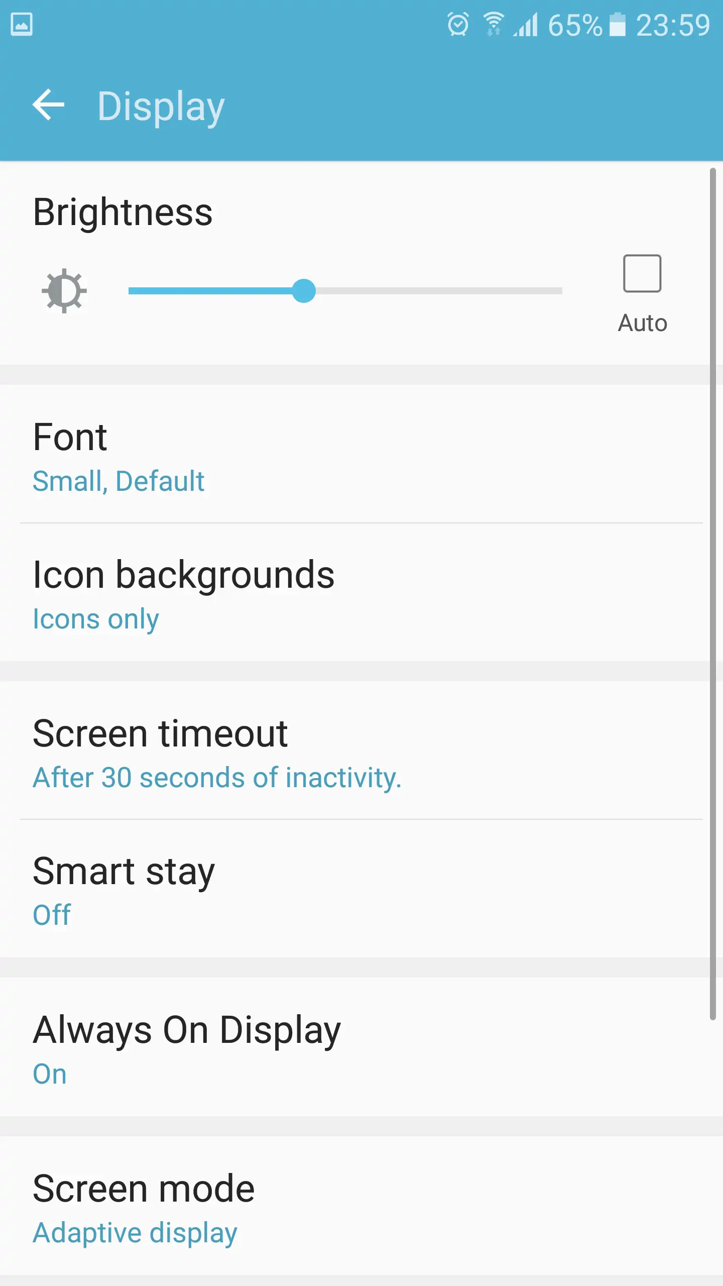 Samsung Galaxy S7 - Display settings