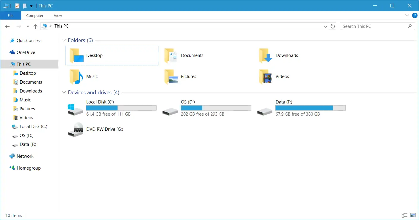Label and rename drives in Windows 10