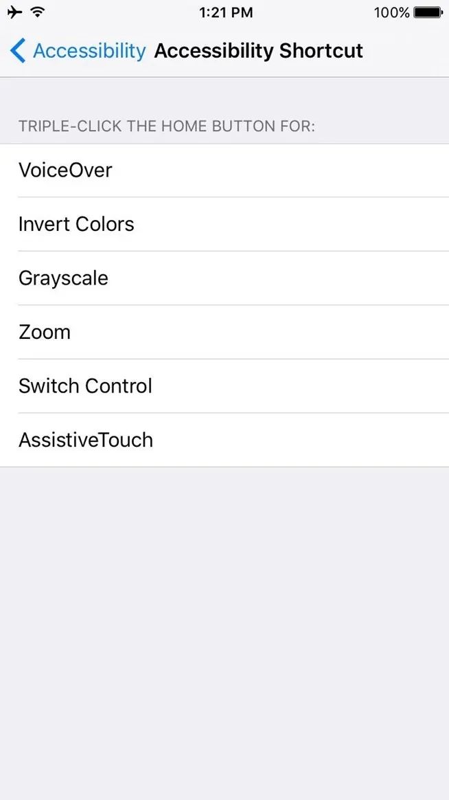 iOS Accessibility Shortcuts