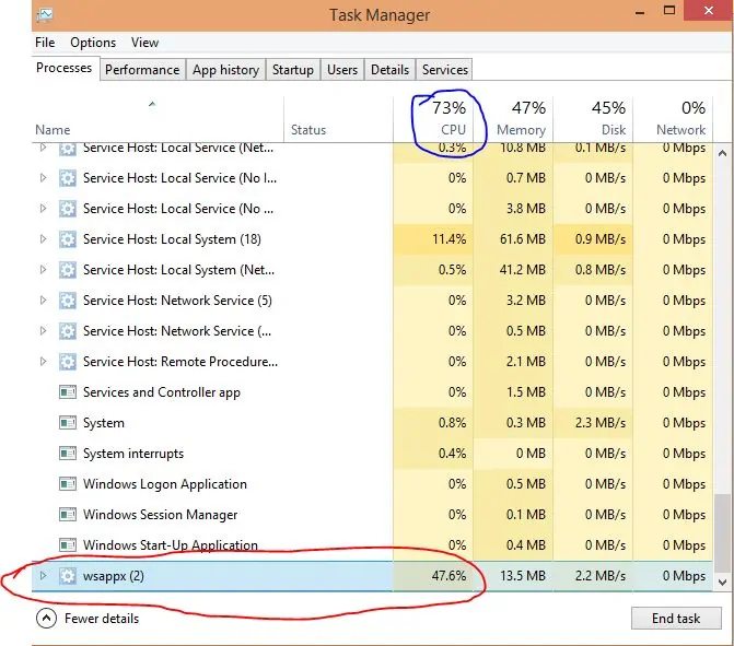 fix 100% disk usage in Windows 10