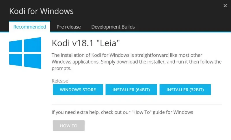 how to install Kodi on Windows
